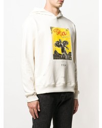 weißer bedruckter Pullover mit einem Kapuze von Ih Nom Uh Nit