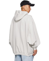 weißer bedruckter Pullover mit einem Kapuze von Vetements