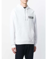 weißer bedruckter Pullover mit einem Kapuze von Calvin Klein Jeans