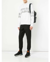 weißer bedruckter Pullover mit einem Kapuze von McQ Alexander McQueen