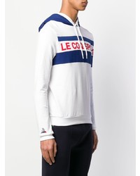 weißer bedruckter Pullover mit einem Kapuze von Le Coq Sportif