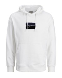 weißer bedruckter Pullover mit einem Kapuze von Jack & Jones