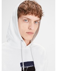 weißer bedruckter Pullover mit einem Kapuze von Jack & Jones