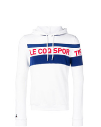 weißer bedruckter Pullover mit einem Kapuze von Le Coq Sportif