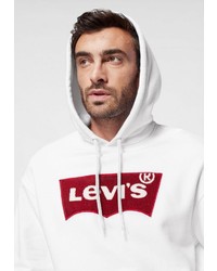 weißer bedruckter Pullover mit einem Kapuze von Levi's