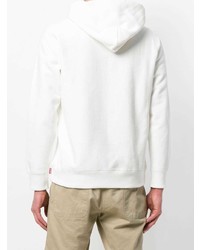weißer bedruckter Pullover mit einem Kapuze von Wacko Maria