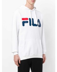 weißer bedruckter Pullover mit einem Kapuze von Fila