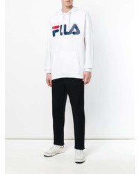 weißer bedruckter Pullover mit einem Kapuze von Fila