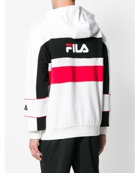 weißer bedruckter Pullover mit einem Kapuze von Fila