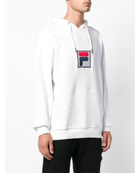 weißer bedruckter Pullover mit einem Kapuze von Fila