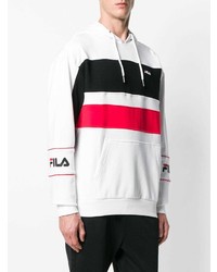 weißer bedruckter Pullover mit einem Kapuze von Fila