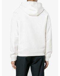 weißer bedruckter Pullover mit einem Kapuze von Moncler