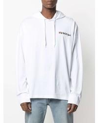 weißer bedruckter Pullover mit einem Kapuze von Moschino