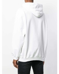 weißer bedruckter Pullover mit einem Kapuze von Balenciaga