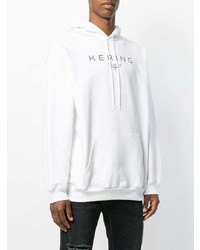 weißer bedruckter Pullover mit einem Kapuze von Balenciaga