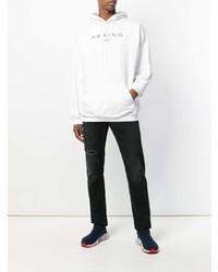 weißer bedruckter Pullover mit einem Kapuze von Balenciaga