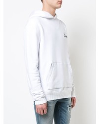 weißer bedruckter Pullover mit einem Kapuze von Amiri