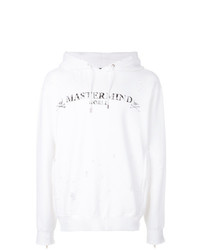 weißer bedruckter Pullover mit einem Kapuze von Mastermind World