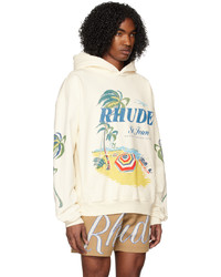 weißer bedruckter Pullover mit einem Kapuze von Rhude