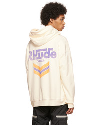 weißer bedruckter Pullover mit einem Kapuze von Rhude