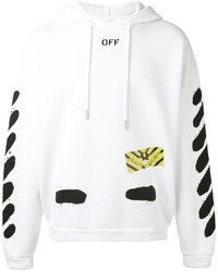 weißer bedruckter Pullover mit einem Kapuze von Off-White