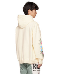 weißer bedruckter Pullover mit einem Kapuze von Rhude
