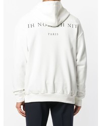 weißer bedruckter Pullover mit einem Kapuze von Ih Nom Uh Nit