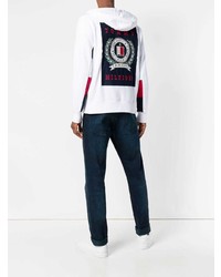 weißer bedruckter Pullover mit einem Kapuze von Tommy Hilfiger