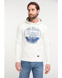 weißer bedruckter Pullover mit einem Kapuze von Petrol Industries