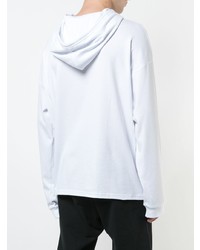 weißer bedruckter Pullover mit einem Kapuze von Alyx