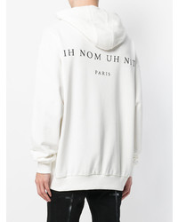 weißer bedruckter Pullover mit einem Kapuze von Ih Nom Uh Nit