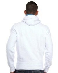 weißer bedruckter Pullover mit einem Kapuze von R-NEAL