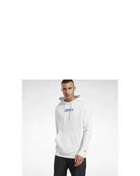 weißer bedruckter Pullover mit einem Kapuze von Reebok