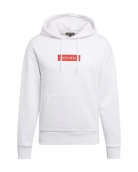 weißer bedruckter Pullover mit einem Kapuze von REVIEW