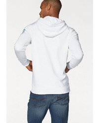 weißer bedruckter Pullover mit einem Kapuze von Rhode Island Kapuzensweatshirt