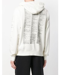 weißer bedruckter Pullover mit einem Kapuze von Yang Li