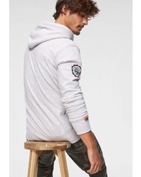 weißer bedruckter Pullover mit einem Kapuze von Superdry