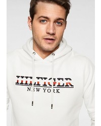 weißer bedruckter Pullover mit einem Kapuze von Tommy Hilfiger