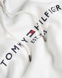 weißer bedruckter Pullover mit einem Kapuze von Tommy Hilfiger