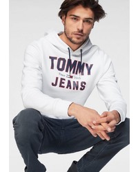 weißer bedruckter Pullover mit einem Kapuze von Tommy Jeans