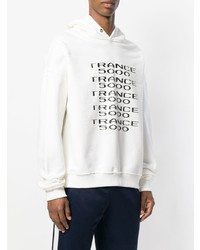 weißer bedruckter Pullover mit einem Kapuze von Misbhv