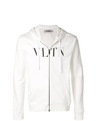 weißer bedruckter Pullover mit einem Kapuze von Valentino