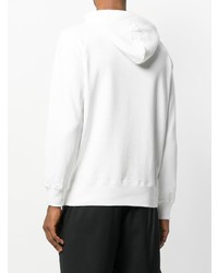 weißer bedruckter Pullover mit einem Kapuze von Sacai