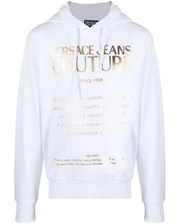 weißer bedruckter Pullover mit einem Kapuze von VERSACE JEANS COUTURE