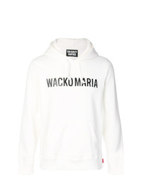 weißer bedruckter Pullover mit einem Kapuze von Wacko Maria