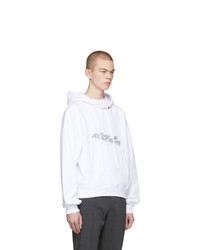 weißer bedruckter Pullover mit einem Kapuze von Off-White