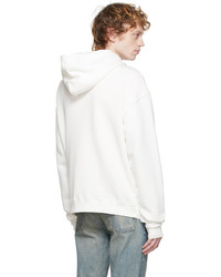 weißer bedruckter Pullover mit einem Kapuze von Seekings