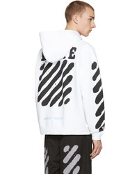 weißer bedruckter Pullover mit einem Kapuze von Off-White