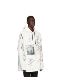 weißer bedruckter Pullover mit einem Kapuze von TAKAHIROMIYASHITA TheSoloist.