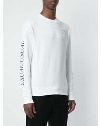 weißer bedruckter Pullover mit einem Rundhalsausschnitt von McQ